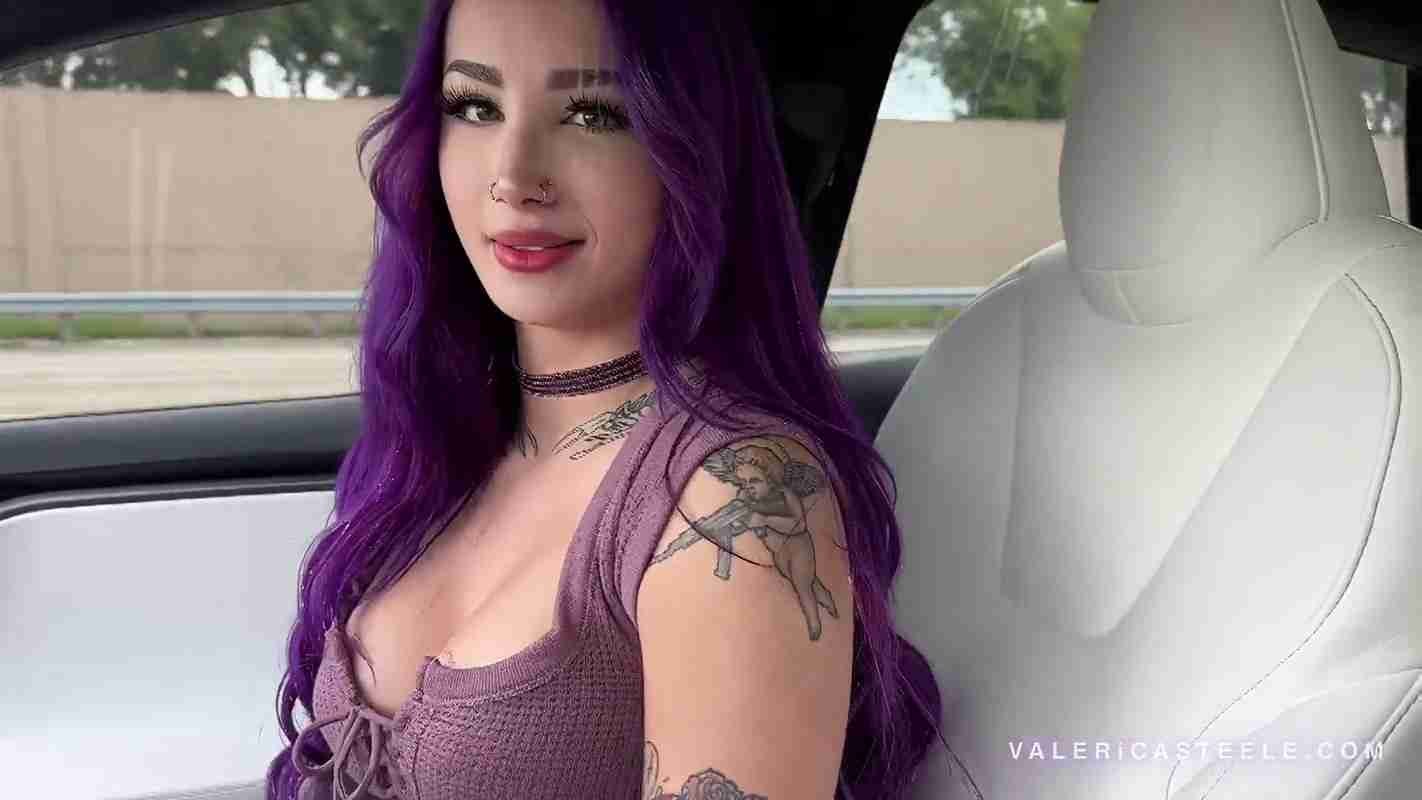 Valerica Steele on Pop Porn Day, boobs, pornstar, dyed-hair, car, squirt, orgasm videos, her instagram, twitter, fansly, manyvids, onlyfans, pornhub links